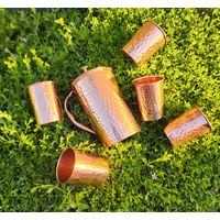 Just Copper Dimple Copper Jug and Cup Set